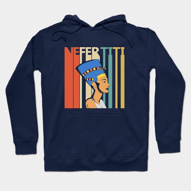 Vintage Retro Egyptian Queen Nefertiti Hoodie by GWENT